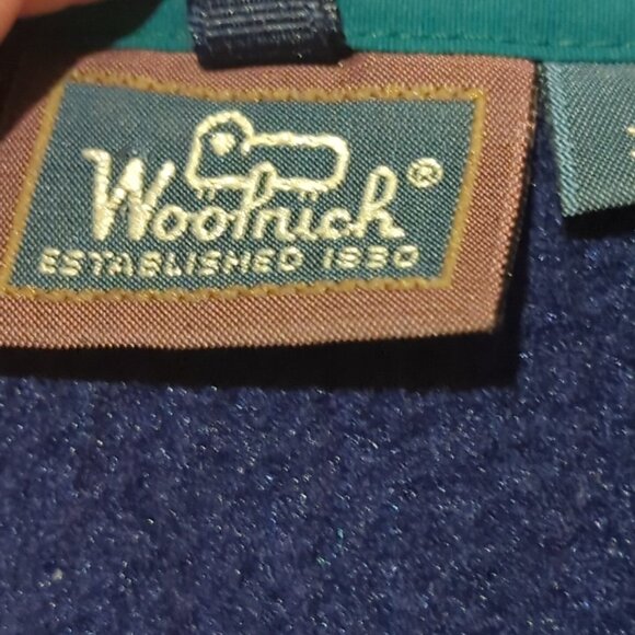 WOOLRICH Jacket Mens XL Vintage Long-sleeve Quarter Snap Pullover Blue Green - Picture 5 of 15